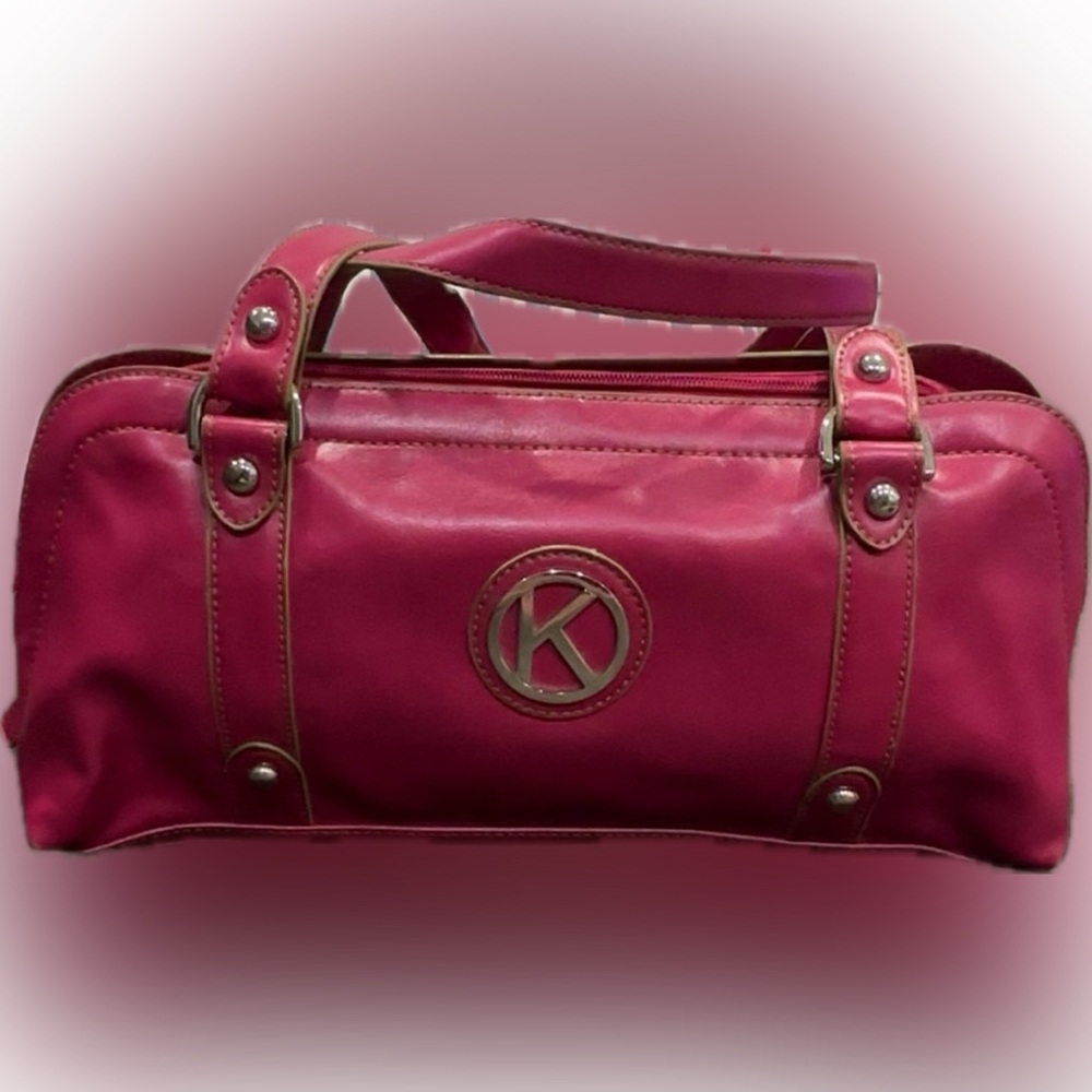 Vintage Y2K Nine West Pink Satchel With Initial "K”